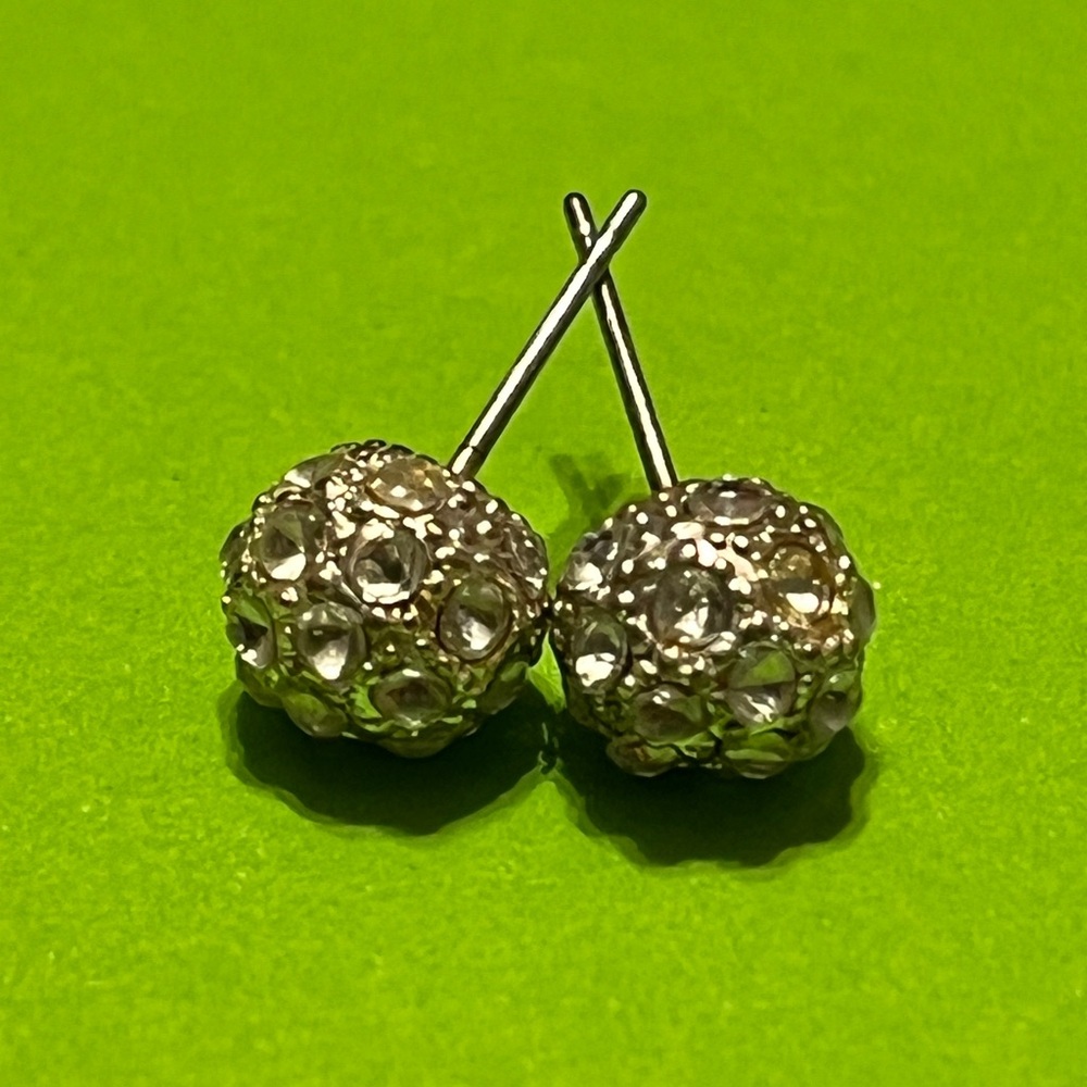 Stud Silver Rhinestone Earrings - image 5